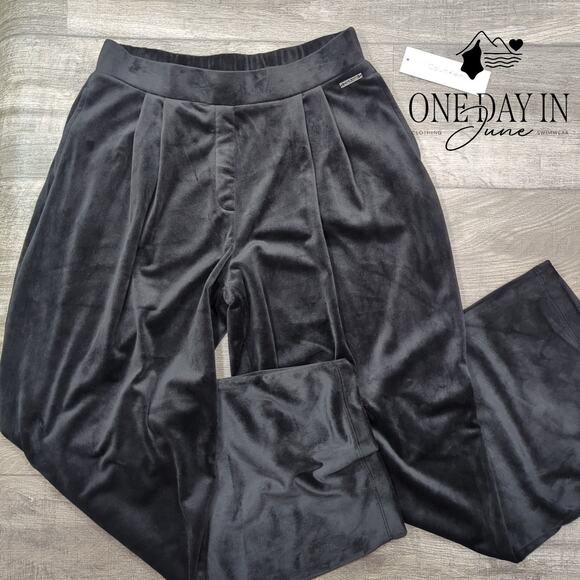 Calvin Klein Velour Wide Leg Pull On Pants Size S - Picture 1 of 6